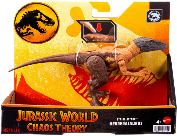 Jurassic World Strike Attack Herrerasaurus Dinosaur Toy, Single Strike Action, Authentic & Posable