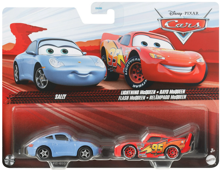 Disney Pixar Cars Sally and Lightning McQueen 2-Pack Collection, 1:55 Scale Die-Cast Vehicles
