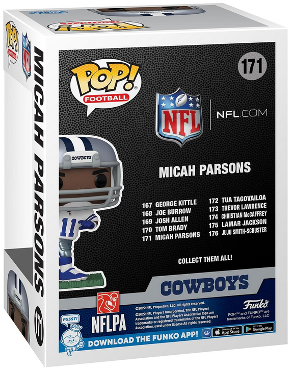 Micah Parsons (Dallas Cowboys) Funko Pop! NFL Series 9 with Protector