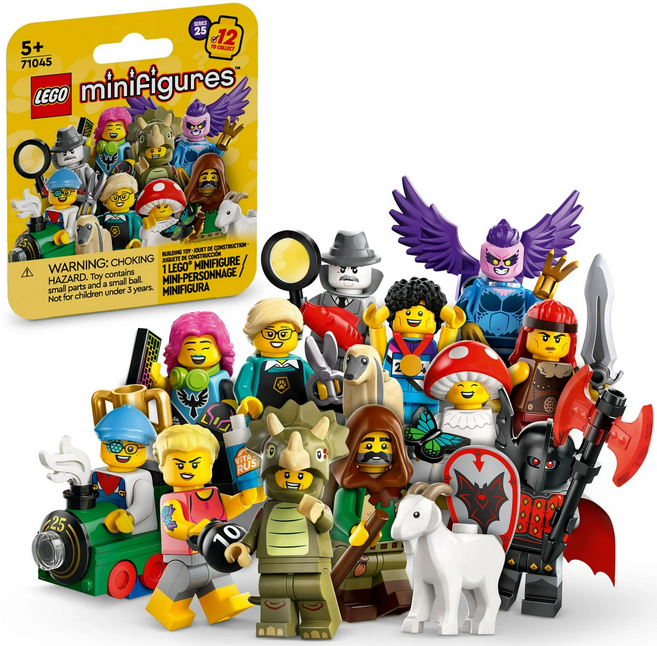 LEGO Minifigures 71045 Series 25 Collectible Figures, Surprise Adventure Toy Building Set for Independent Play, Gift Idea for Boys, Mystery Figures, Girls and Kids Aged 5 Years Old and Up
