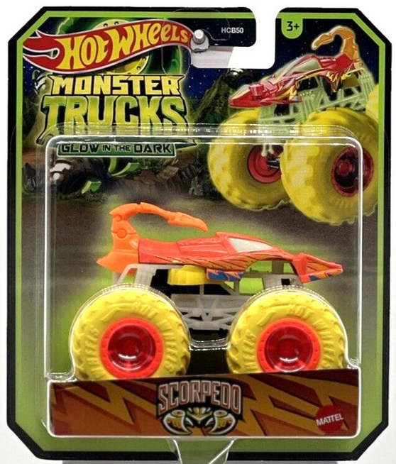 Hot Wheels Monster Trucks Glows in the Dark Scorpedo Die-Cast 1:64 Scale