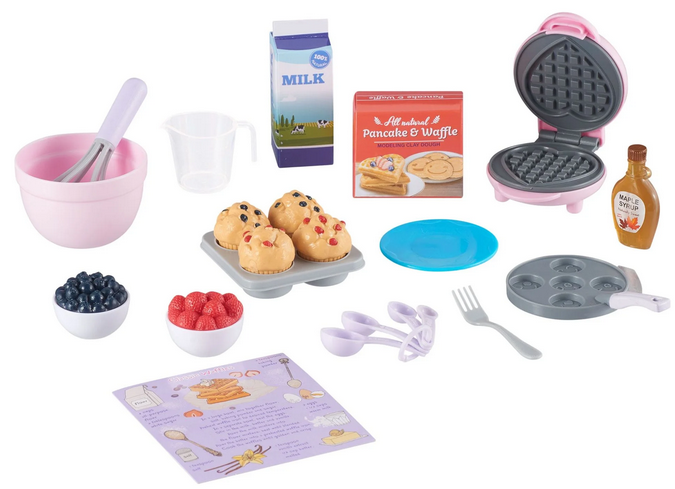 My Life As Cooking Playset with Waffle Maker and Accessories for Making Breakfast