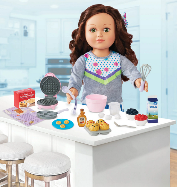 My Life As Cooking Playset with Waffle Maker and Accessories for Making Breakfast