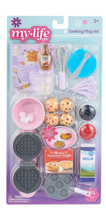 My Life As Cooking Playset with Waffle Maker and Accessories for Making Breakfast