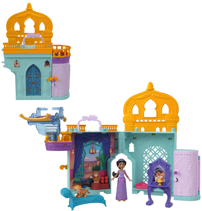Disney Princess Jasmine Stacking Castle Doll House with Small Doll, Inspired by Disney Movie Aladdin