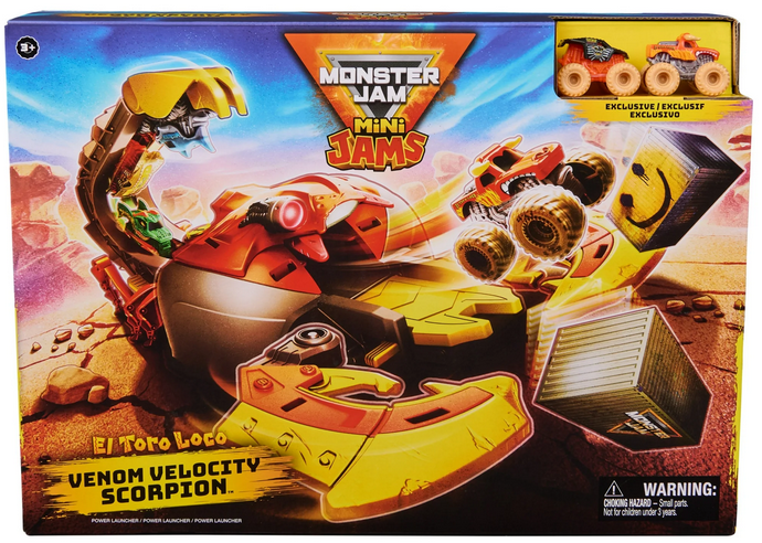 Monster Jam, El Toro Loco Venom Velocity Scorpion Playset, for Ages 3 and up