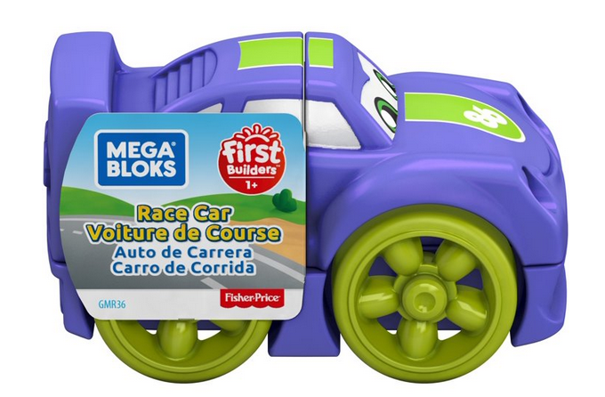 MEGA BLOKS Building Basics 3-Piece Purple Race Car