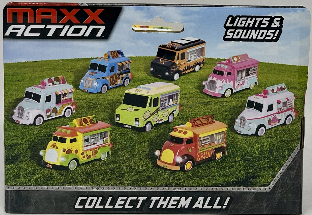 Maxx Action Pizza Truck Friction Motor Rubber Tires Lights and Sound Ages 3+