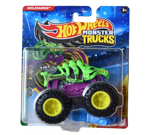 Hot Wheels Monster Trucks Skelesaurus, Beast Bashers