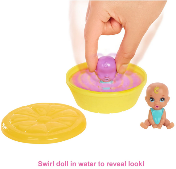Barbie Color Reveal Baby Dolls With 5 Surprises, Sand & Sun Series