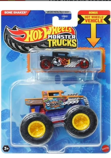 Hot Wheels Monster Trucks Bone Shaker Comic Edition with Bonus Car