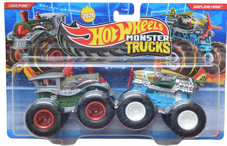 Hot Wheels Monster Trucks Loco Punk vs Airplane Mode