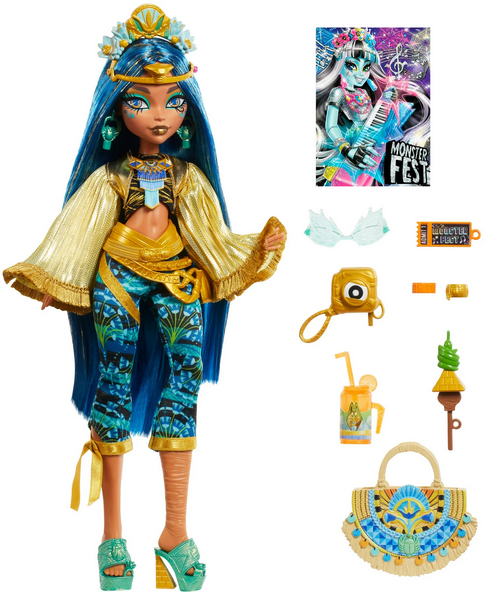 Monster High Monster Fest Cleo De Nile Fashion Doll with Festival Outfit, Band Poster and Accessories