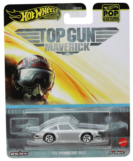 Hot Wheels Premium Top Gun '71 Porsche 911 Pop Culture Real Riders 1:64 Scale