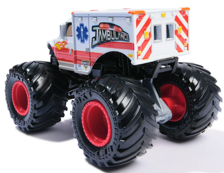 Monster Jam, Official Jambulance Monster Truck, Die-Cast Vehicle, 1:64 Scale, Kids Toys for Boys Ages 3 and up