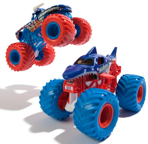 Monster Jam, El Toro Loco Vs. Megalodon Die-Cast 1:64 Scale Monster Trucks, Boys and Girls Ages 3 and up