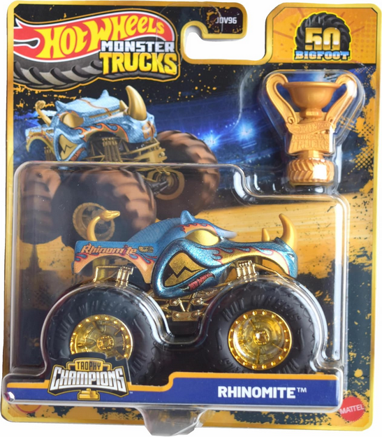 Hot Wheels Monster Trucks Rhinomite Trophy Champions 1:64 Scale die cast