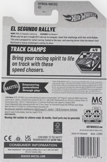 Hot Wheels El Segundo Rallye 242/250 Track Champs