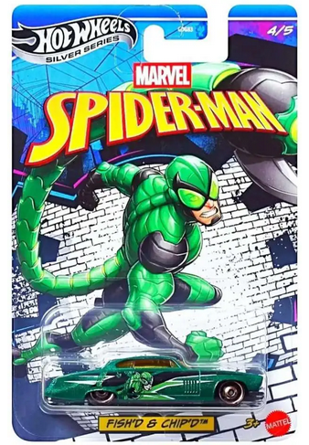 Hot Wheels Silver Series Marvel Spider-Man Scorpion Fish'D & Chip'D 1:64 Scale