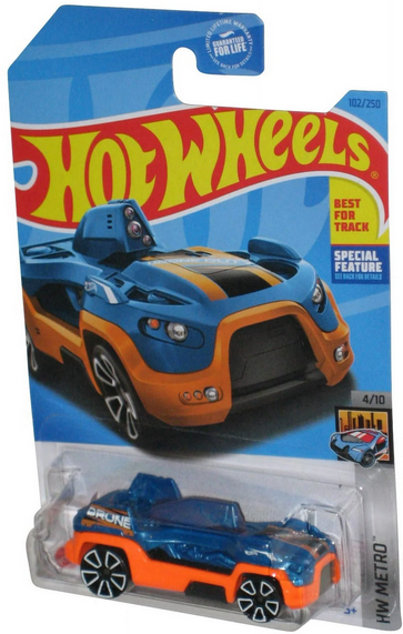 Hot Wheels HW Metro 4/10 (2021) Blue & Orange Drone Duty Toy Car 102/250