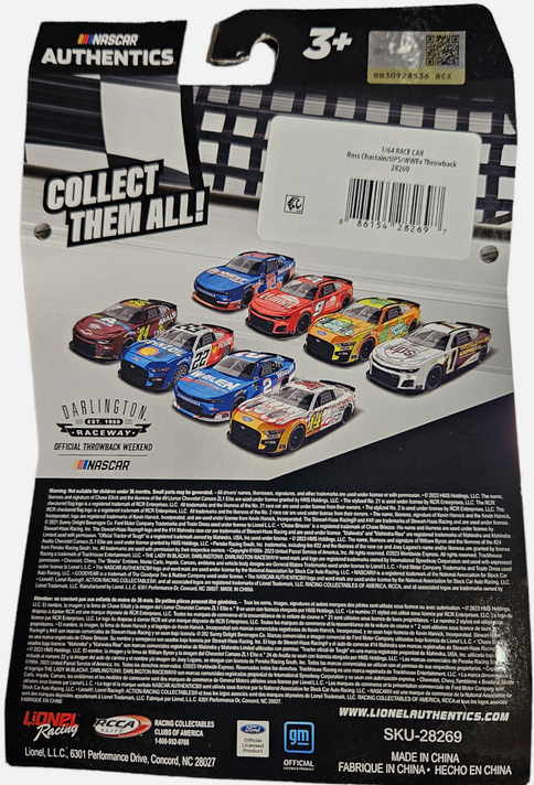 Nascar Authentics 2023 Ross Chastain Throwback UPS Car 1:64 Scale