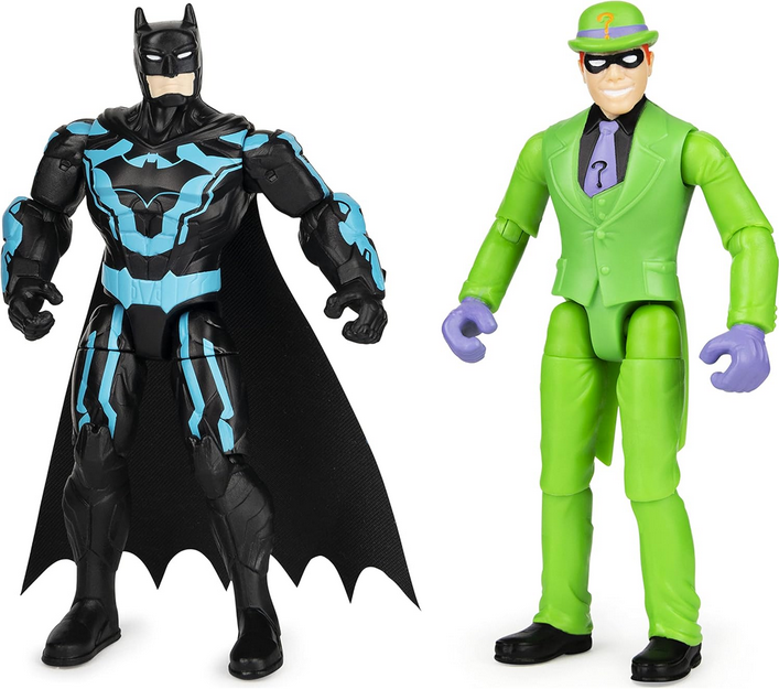 DC Comics Batman 4-inch Batman and The Riddler Action Figures with 6 Mystery Accessories, Kids Toys for Boys Aged 3 and up