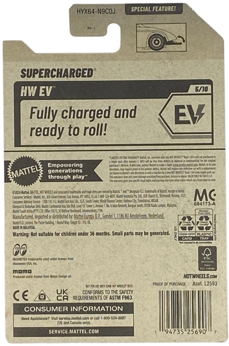Hot Wheels Supercharged 60/250 HW EV 5/10 Special Feature