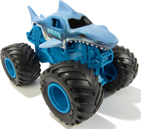 Monster Jam Megalodon Smash & Bash Die-Cast Monster Truck – Real Action Crash Reset Vehicle