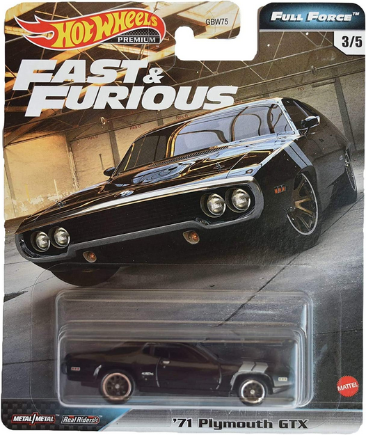 Hot Wheels Fast & Furious Full Force '71 Plymouth GTX 3/5, Black