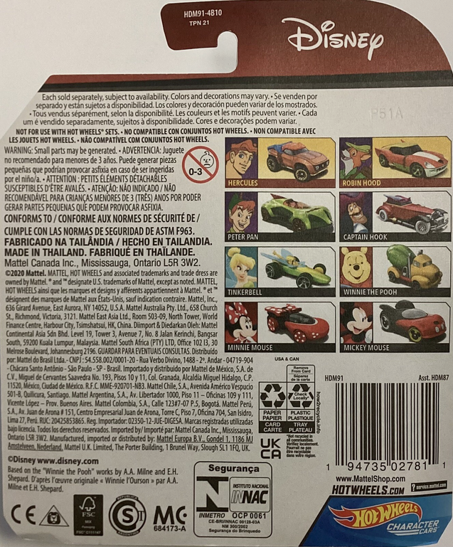 Hot Wheels Disney Hercules Character Car