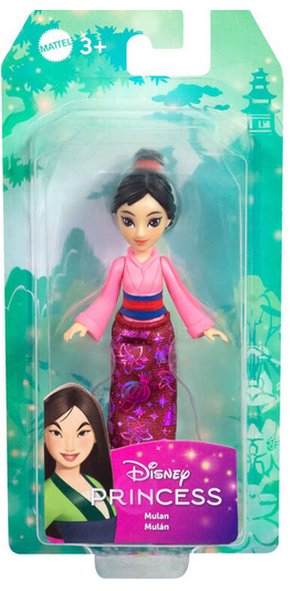 Disney Princess Mulan Posable Small Doll in Shiny Outfit with Removable Skirt, Inspired by Movie
