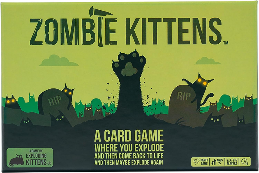 Exploding Kittens Zombie Kittens 2-5 Players - Ages 7+ - 15 Minutes to Play - High Stakes Zombie Card Game - Party Game, Family Game Night, Kid and Adult Card Game