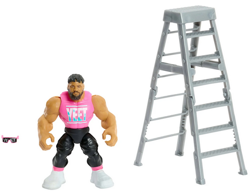 WWE Knuckle Crunchers Jey Uso Action Figure & Accessories, Bone-Crunching Sounds, 3.25-inch