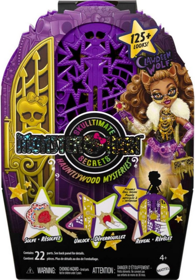 Monster High Skulltimate Secrets Doll and Accessories Set, Hauntlywood Mysteries Clawdeen Wolf with Reveal Closet & 19+ Glam Surprises