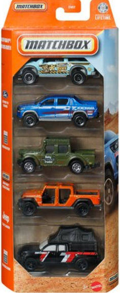 Matchbox MBX Off Road II '10 Ford F-150 SVT Raptor - Toyota Hilux Pickup - swamp raider - '20 Jeep Gladiator
