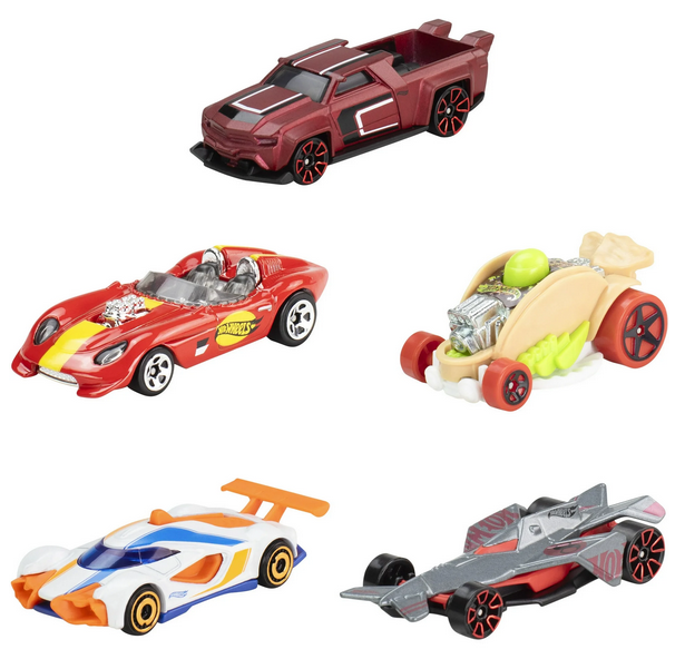 Hot Wheels Let's Race 5-Pack Bad To The Blade - Glory Chaser - Car-De-Asada - Mach Speed - Solid Muscle