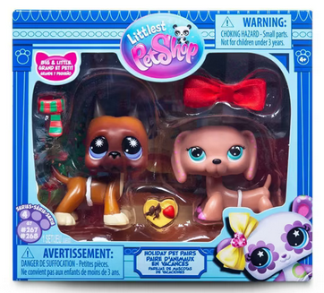 Littlest Pet Shop Cozy Holiday Winter Pals Pet Pairs Great Dane and Dachshund - 2pk