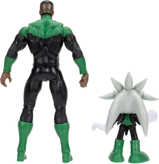 DC X Sonic Collectable Action Figure Multipack Pair of Silver as Green Lantern and Green Lantern Himself! Featuring Multiple Points of Articulation for Action-Packed Posing