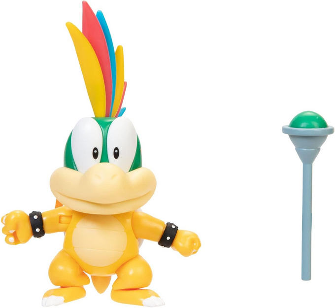Super Mario Action Figure 4 Inch Lemmy Koopa Collectible Toy with Magic Wand