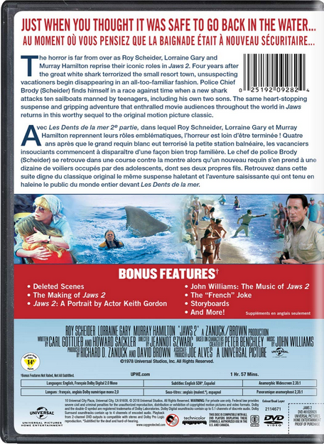 Jaws 2 (DVD) Pre-owned Roy Scheider (Actor), Lorraine Gary (Actor), Jeannot Szwarc (Director)