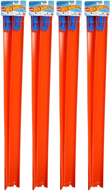 Hot Wheels Tracks Expansion Packs Track Pieces & Connectors 4 Packs of 2 (Straight Track)