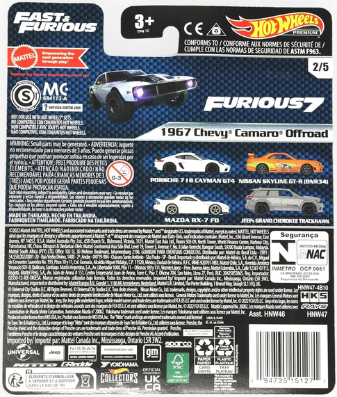 Hot Wheels 1967 Chevy Camaro Offroad, Fast & Furious 2/5