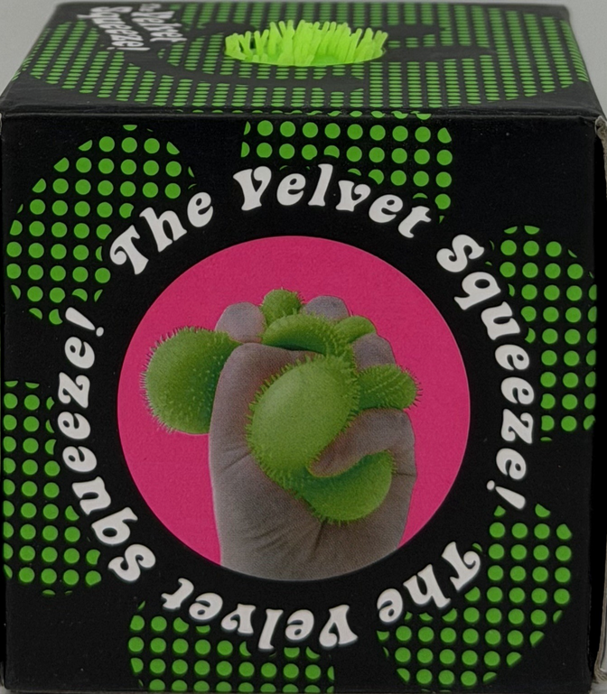 GREEN Needoh FUZZ BALL Flower Power Nee Doh Squish Stress Ball NEE-DOH Fuzzball