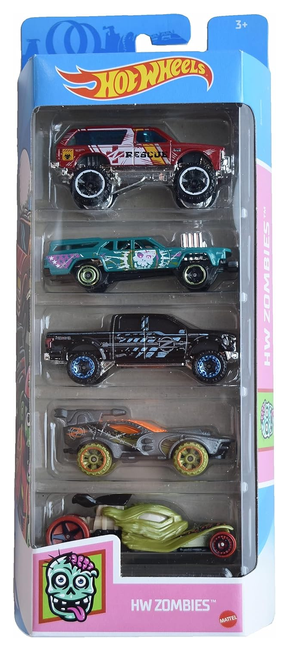 Hot Wheels HW Zombie 5 Pack Chevy Blazer 4x4, Cruiser Bruiser, '15 Ford F-150, Sting Rod II & Tomb Up