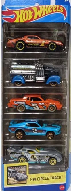 Hot Wheels Circle Track 5 Pack CAMARO® Z28 • FAST GASSIN • MAXIMUM LEEWAY BUICK GRAND NATIONAL'• 70 FORD MUSTANG MACH 1