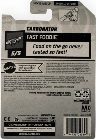 Hot Wheels CARBONATOR Earth Day Blue 135/250 Real Bottle Opener Fast Foodie 5/5