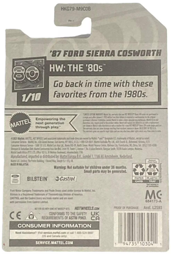 Hot Wheels '87 Ford Sierra Cosworth Red 2/250 HW:The '80s 1/10