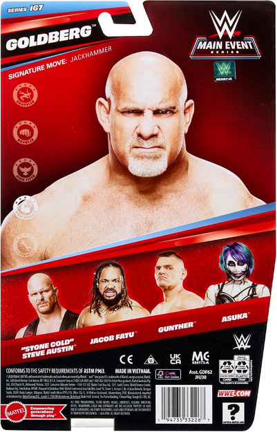 WWE Goldberg Action Figure, Main Event Series #167, 6-inch Collectible with Articulation