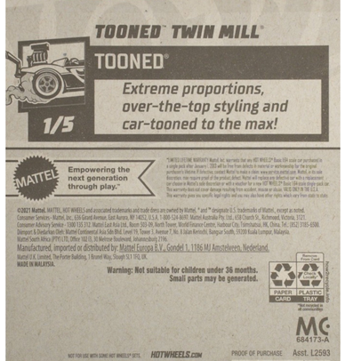Hot Wheels Tooned Twin Mill Green 170/250 Tooned 1/5
