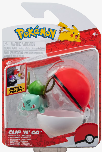 Jazwares Pokemon Clip N Go Bulbasaur and Poke Ball